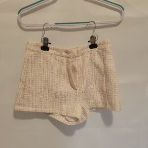 Forever 21 Cream Tweed Shorts